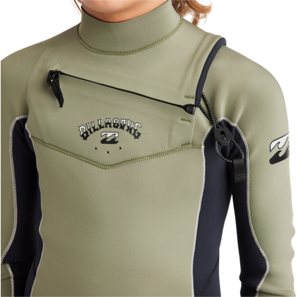 2026 Billabong Junior Absolute Natural 3/2mm Chest Zip Våddragt 24CW191500 - Military